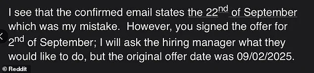 Fired Before Starting: The Controversy Over a Date Mix-Up Sparks Online Debate