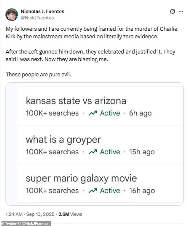 Controversy Surrounds Charlie Kirk's Death as Nick Fuentes Claims Media 'Framing' in Shooting Accusations