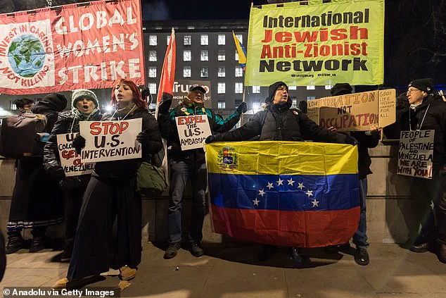 Protesters Condemn U.S. Military Intervention in Venezuela Outside UK Prime Minister's Residence