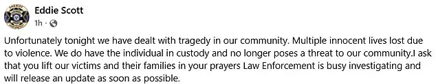 Multiple Innocent Lives Lost to Violence, Says Clay County Sheriff Eddie Scott in Response to Tragedy in West Point, Mississippi