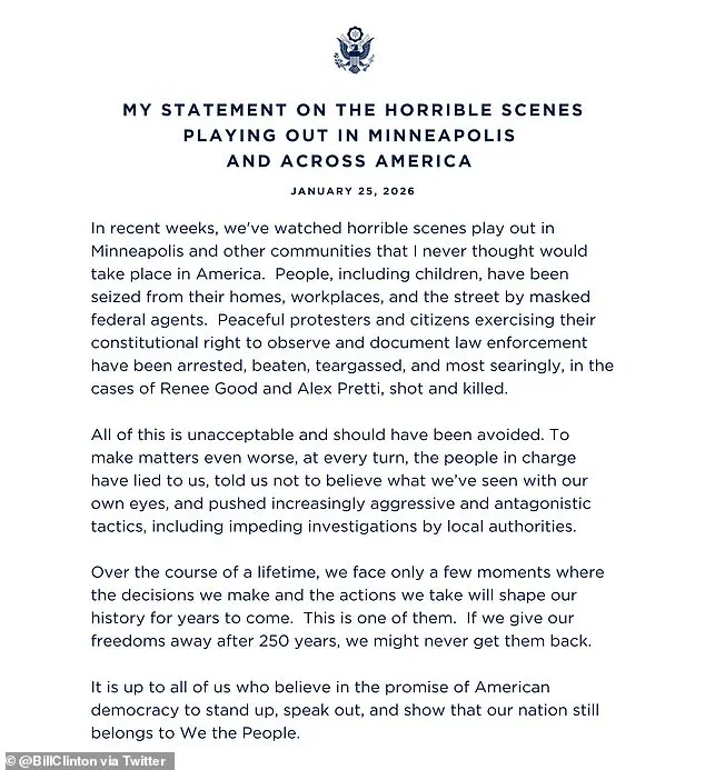 Clinton and Obama Condemn Trump Administration Over Minneapolis Shooting as Protests Escalate