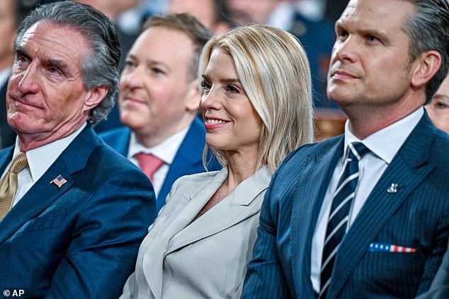 Pam Bondi's Grin as Trump Praises Dow Jones in State of the Union Address