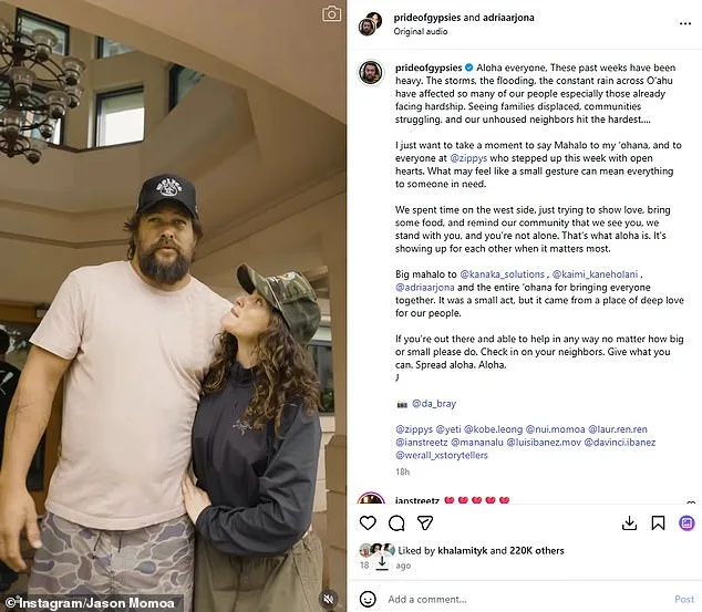 Jason Momoa Shares Personal Crisis as Storm Ravages Hawaiian Islands