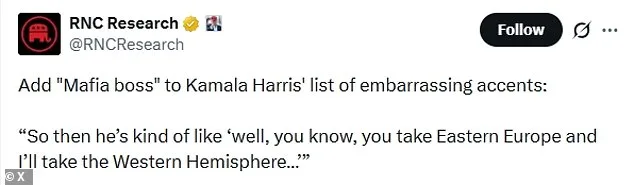 Kamala Harris Faces Backlash After Viral 'Mob Boss' Accent Joke on Trump's Foreign Policy