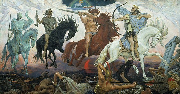 Viral theory links Iran's flag colors to the Four Horsemen of Revelation.