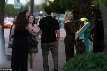 Tiffany Trump Shines in Chocolate Brown Maxi Dress at Miami Night Out
