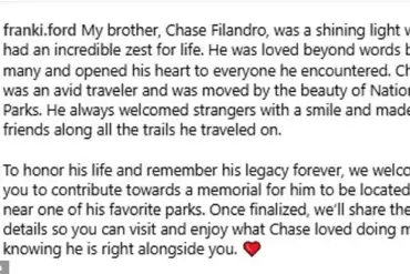 Tragic Death of Chase Filandro Sparks Outpouring of Grief, Tributes Highlight Impact on Community